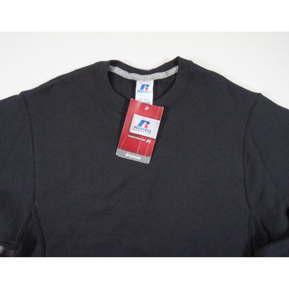Russell Athletic Sweatshirt Mens Small Black Crewneck Sweater Dri Power Adult - Picture 2 of 10